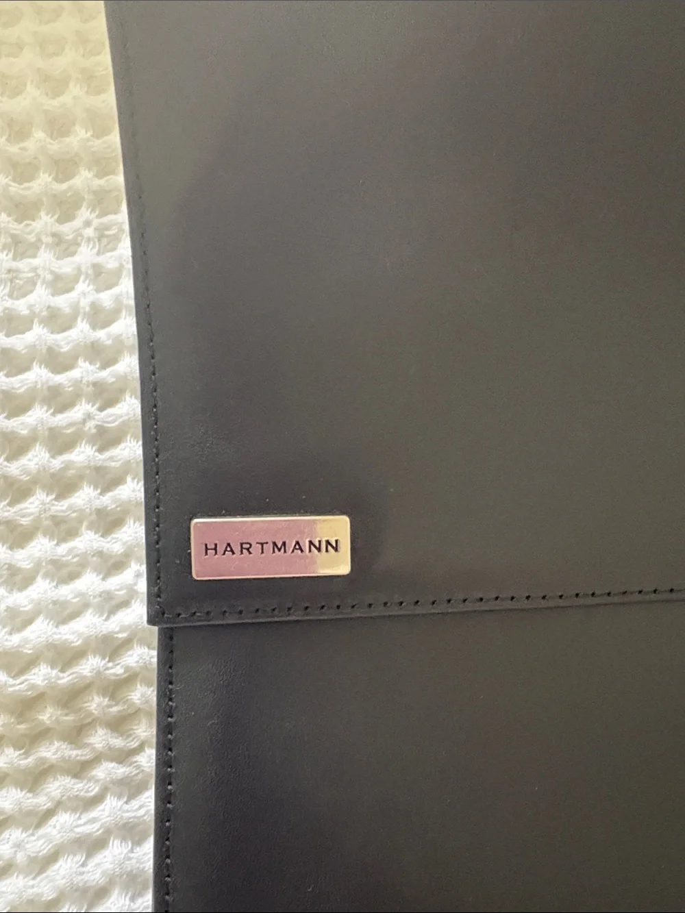 Hartmann Black Leather Messenger Bag